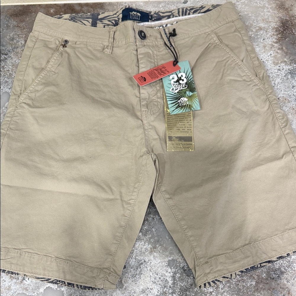 Free Style Tan Flat Front Men's Shorts